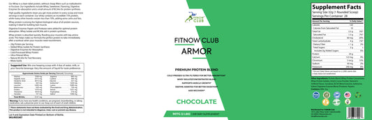 FitNOW Club Armor Premium Whey Protein Powder Blend - 2 lbs (Chocolate Flavor)