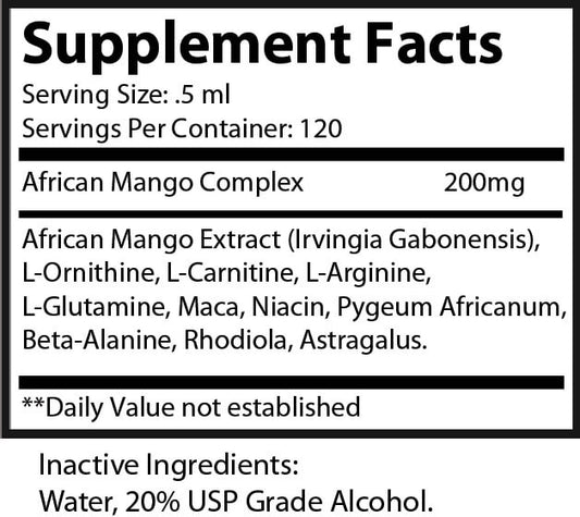 African Mango "Ultra Burn" Drops - 5 Fluid Ounces Supplement