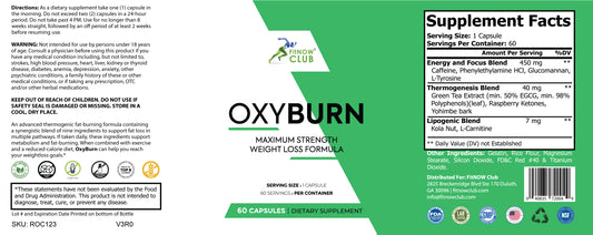 Oxy Burn Weight Loss Formula-1 pack (60 count)