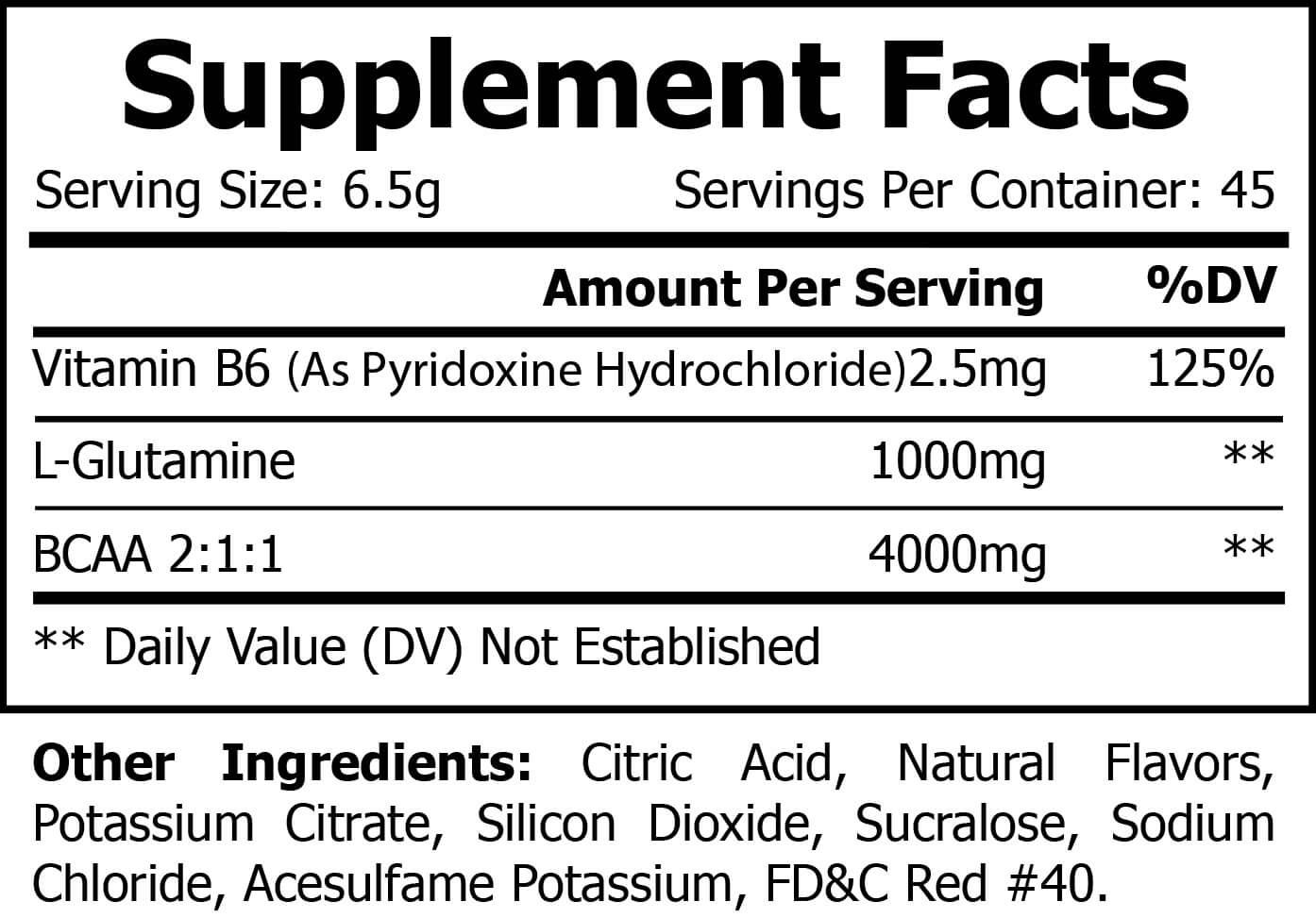 BCAA L-Glutamine Supplement (Fruit Punch Flavor)