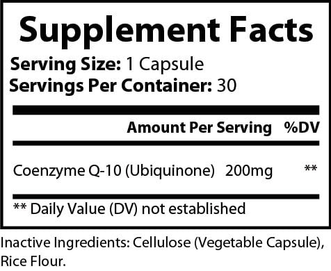 Premium Organic CoQ10 Ubiquinone Supplement - Single Pack (30 Count)