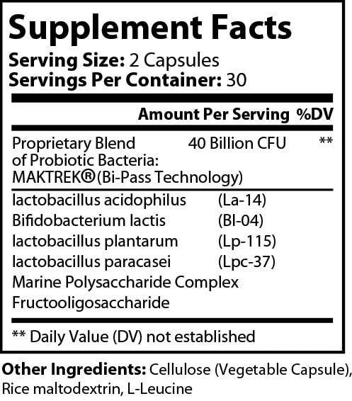 Probiotic Dietary Supplement with MAKTREK By-pass Technology-1 Pack (60 Count)