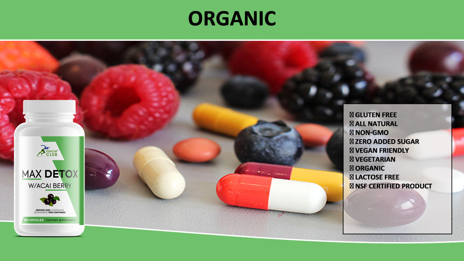 Max Detox Dietary 3 Pack Supplement with Acai Berry-1 Pack (180 Count)