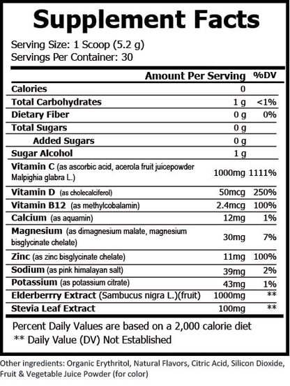 Elderberry Immune Support Supplement with Vitamin C, Zinc & Vitamin D