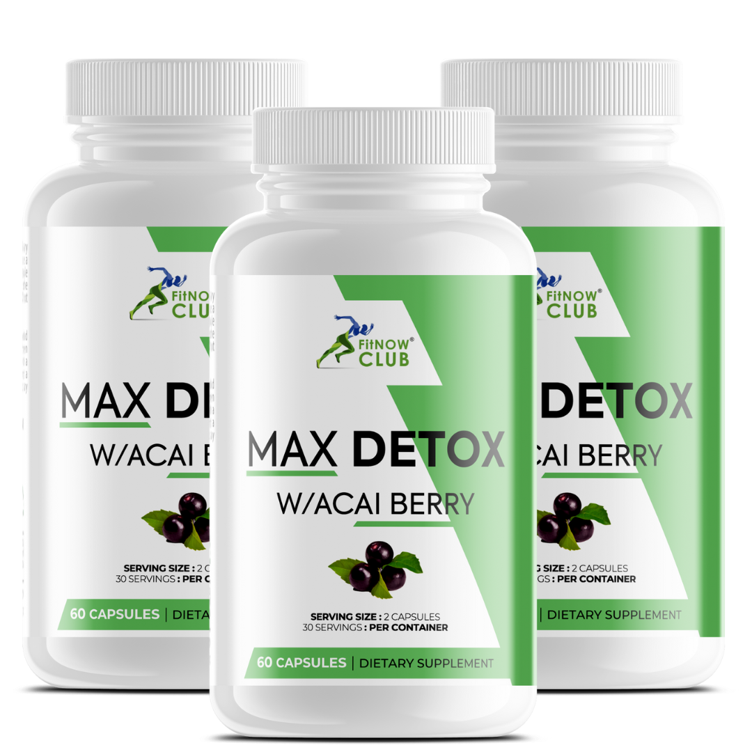 Max Detox Dietary 3 Pack Supplement with Acai Berry-1 Pack (180 Count)